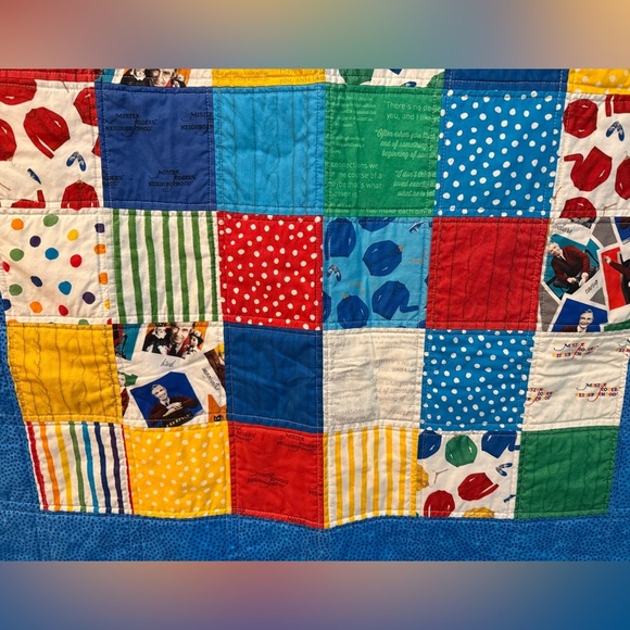 Handmade Mister Rogers Neighborhood One of a Kind Patchwork Quilt Back to School - Picture 3 of 14